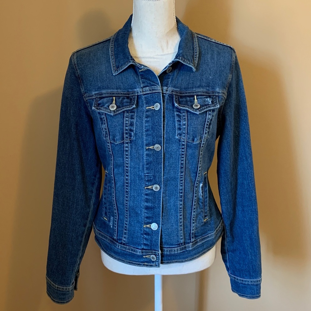 Old Navy Medium Distressed Denim Jacket